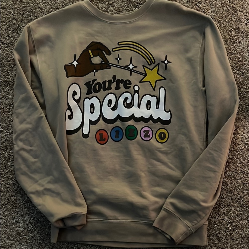 Lizzo You're Special Graphic Sweater - Beige